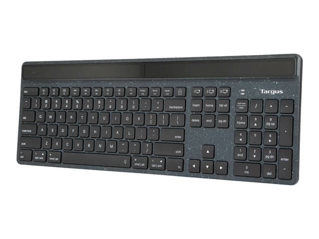 TARGUS - EcoSmart - Keyboard - sustainable energy harvesting - antimicrobial - backlit - wireless - Bluetooth 5.0 - QWERTY - UK - key switch: Scissor-Key - black - sustainable packaging
