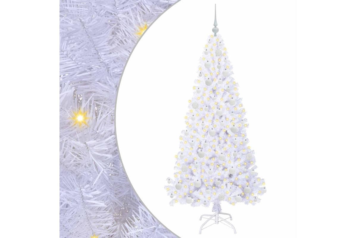 Vidaxl Artificial Christmas Tree With Stand White 180 Cm Pvc And Steel