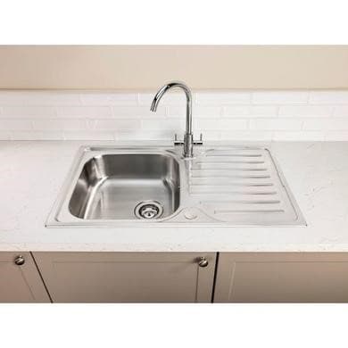 Abode Stria 1.0 Bowl Inset Stainless Steel Kitchen Sink with Marido Mixertap Chrome Tap Pack