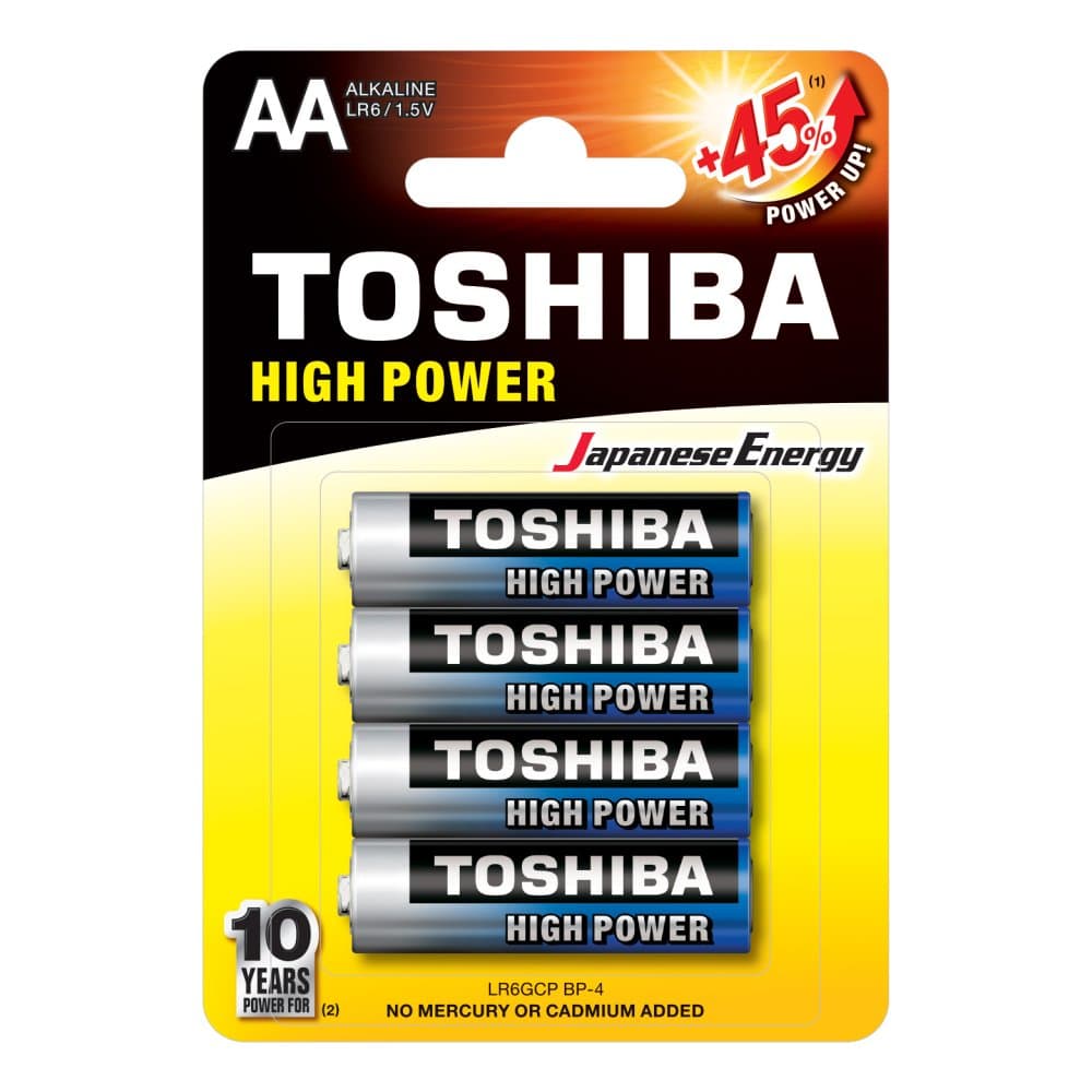 TOSHIBA 4 Pack Aa 1.5v Batteries...