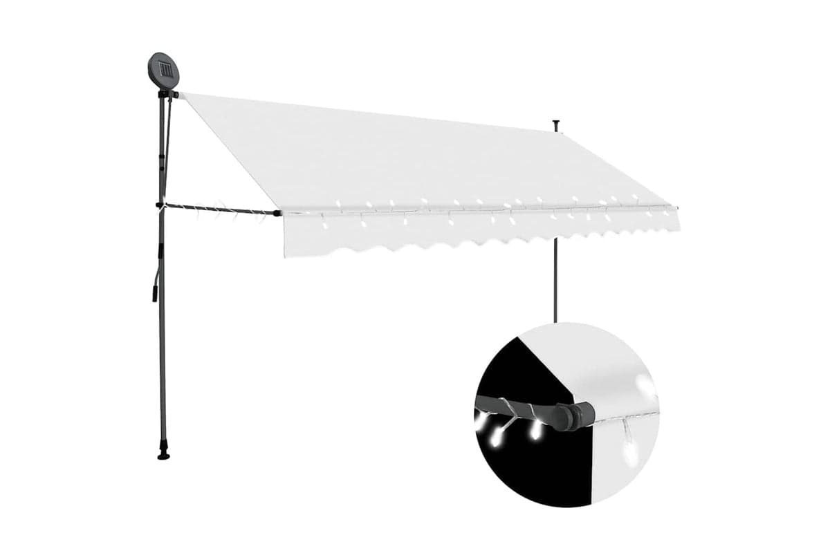 vidaXL 145875 Manual Retractable Awning With Led 400cm Cream