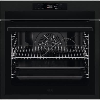 Refurbished AEG 8000 BPE748380T 60cm Single Built In Electric Oven Black