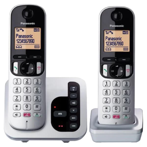 Panasonic Digital Cordless Phone with Twin Answering Machine - Silver | TAPS262S