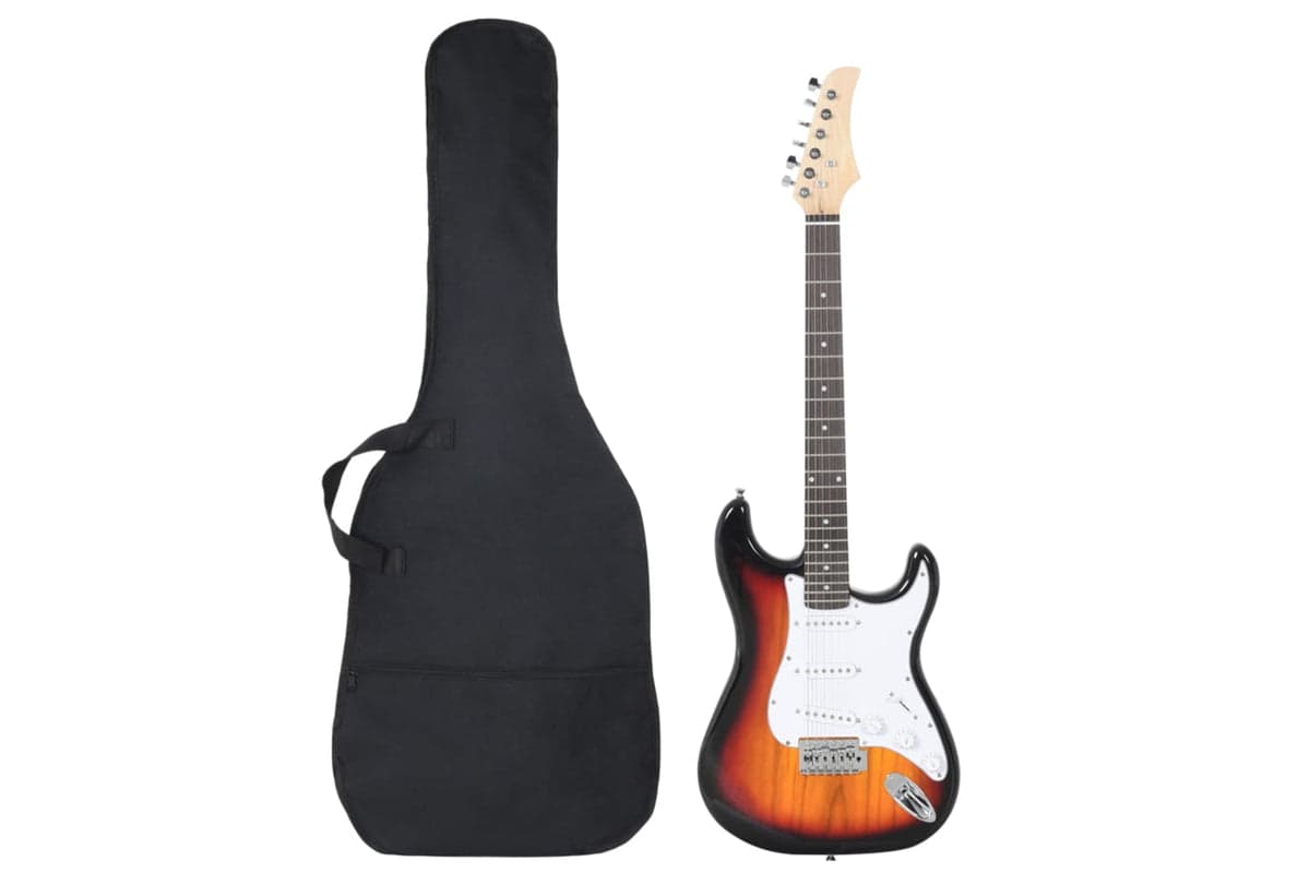 vidaXL 70192 Electric Guitar For Beginner With Bag Brown And White 4/4 39"