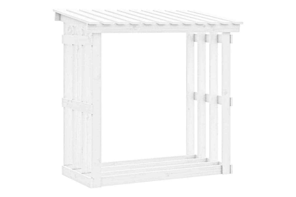 vidaXL 822428 Firewood Rack White 108x64.5x109cm Solid Wood Pine