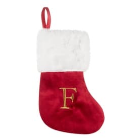 Letter F Hanging Stocking Tree Decoration