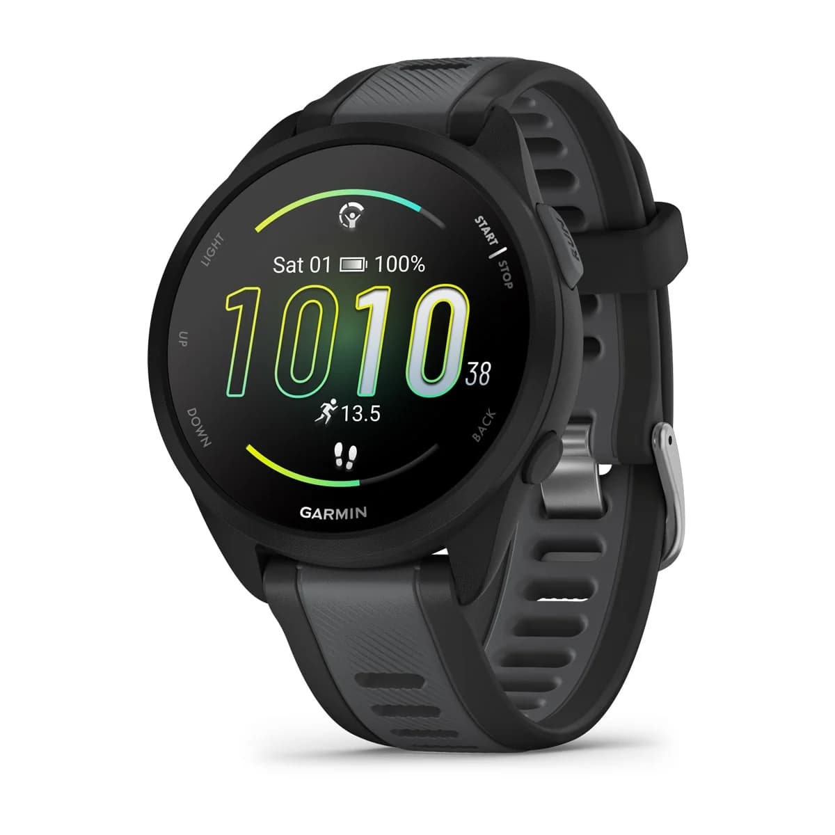 Garmin Forerunner 165 GPS Running Smartwatch, Black/Slate Grey | 49-GAR-010-02863-20