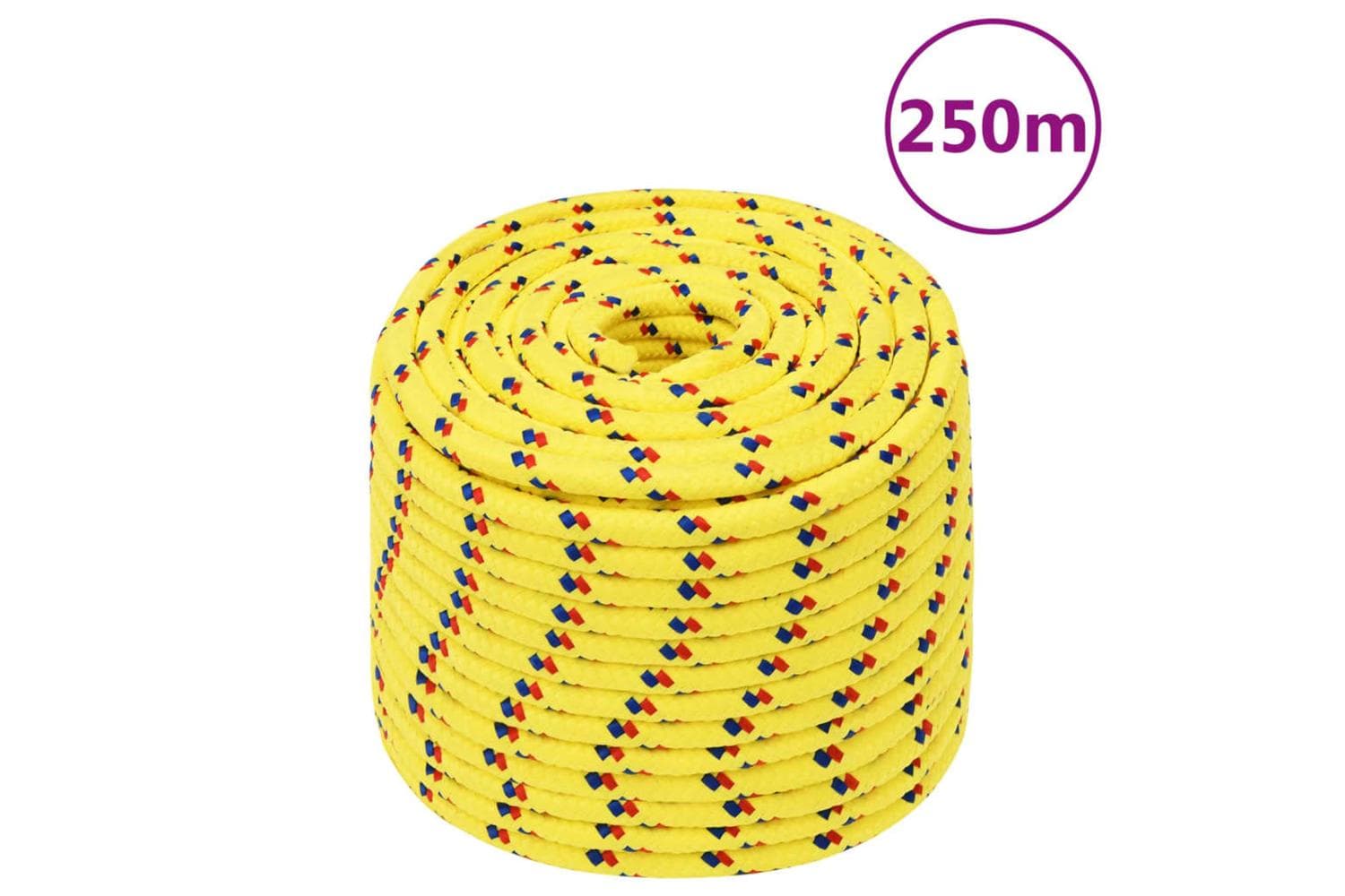 vidaXL 152620 Boat Rope Yellow 12mm 250 M Polypropylene