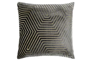 Evoke Feather Cushion | Charcoal/Gold | 45 x 45 cm