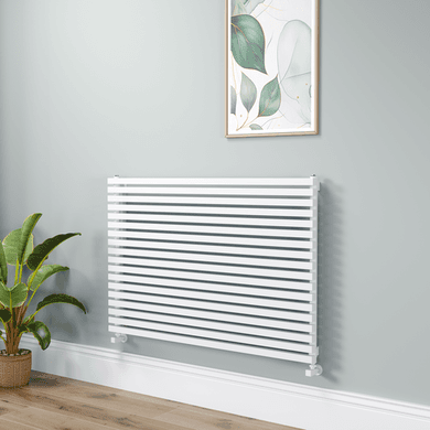 Ravello Linea White Square Designer Radiator 810x1200mm Single Panel 4553 BTU - Horizontal Bars