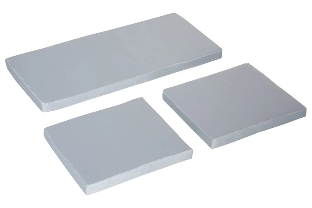 Outsunny Outdoor Seat Cushion Pads for Rattan Furniture | Grey | 3 Pieces