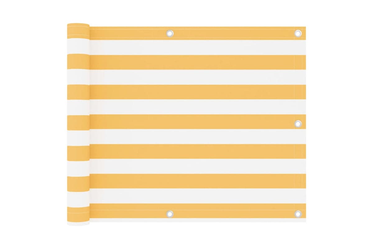 vidaXL 134903 Balcony Screen White And Yellow 75x600cm Oxford Fabric