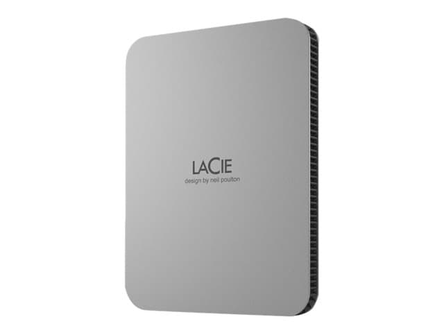 LACIE - Mobile Drive STLP2000400 - Hard drive - 2 TB - external (portable) - USB 3.2 Gen 1 (USB-C connector) - moon silver - with 3 years Seagate Rescue Data Recovery