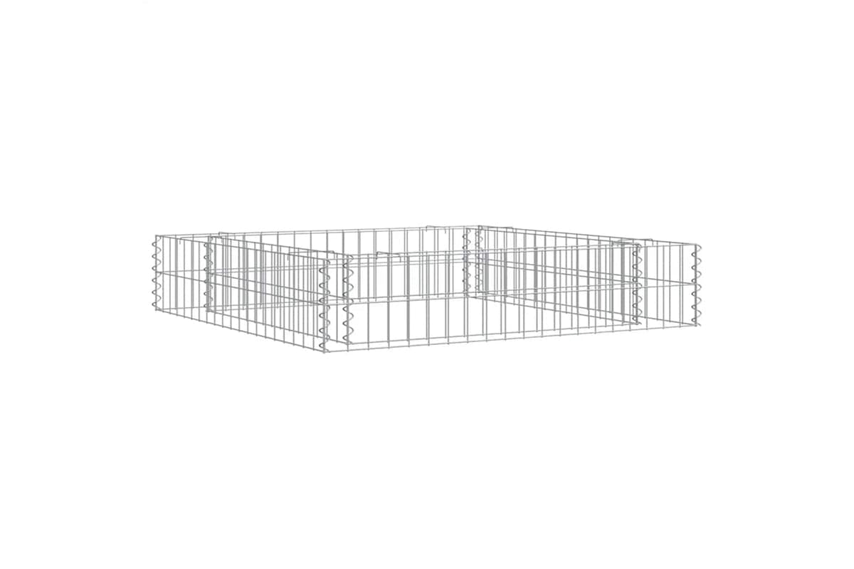 vidaXL 151311 Gabion Raised Bed Galvanised Steel 100x100x20cm