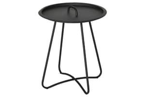 Outsunny Round Coffee Table with Handle | Black