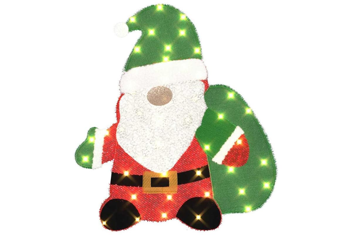 Vidaxl Lighted Santa Claus Warm White 62 X 70 Cm Tinsel Fabric