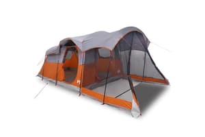 Vidaxl Family Tent Tunnel 8-person Grey And Orange Waterproof