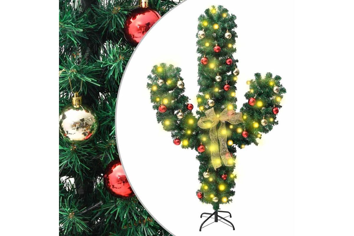 Vidaxl Christmas Cactus With Stand And Led Green 210 Cm Pvc
