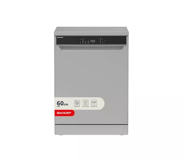 SHARP QW-NA1FF47D3S2-EN Full-size Dishwasher - Dark Silver