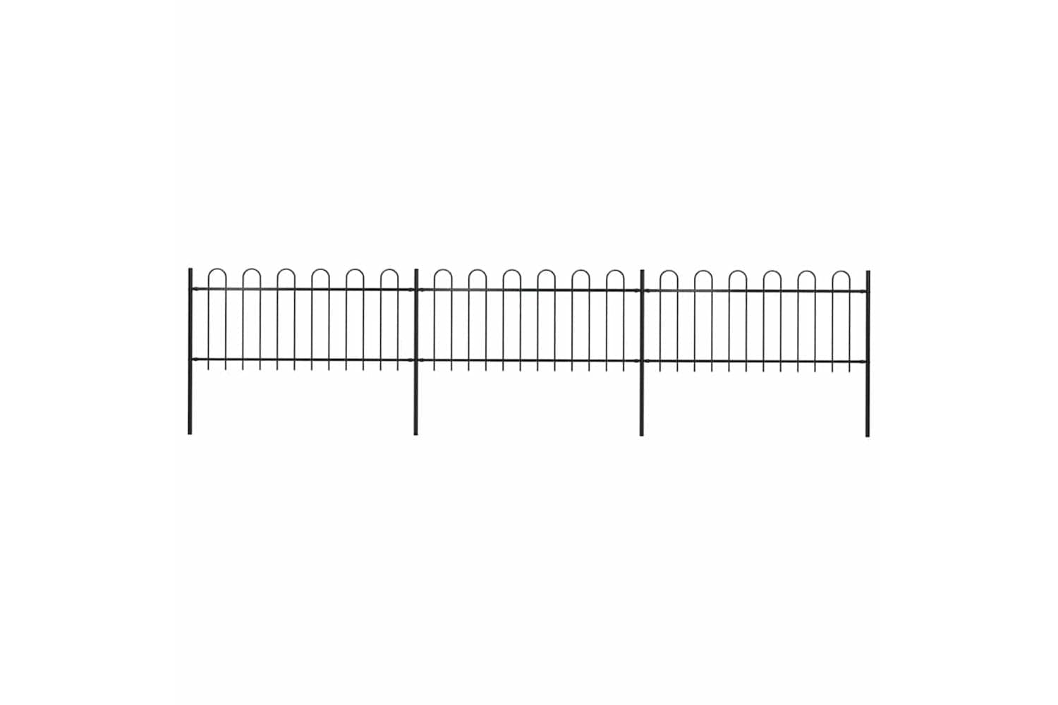 Vidaxl Garden Fence With Top Steel 5.1x0.8 M