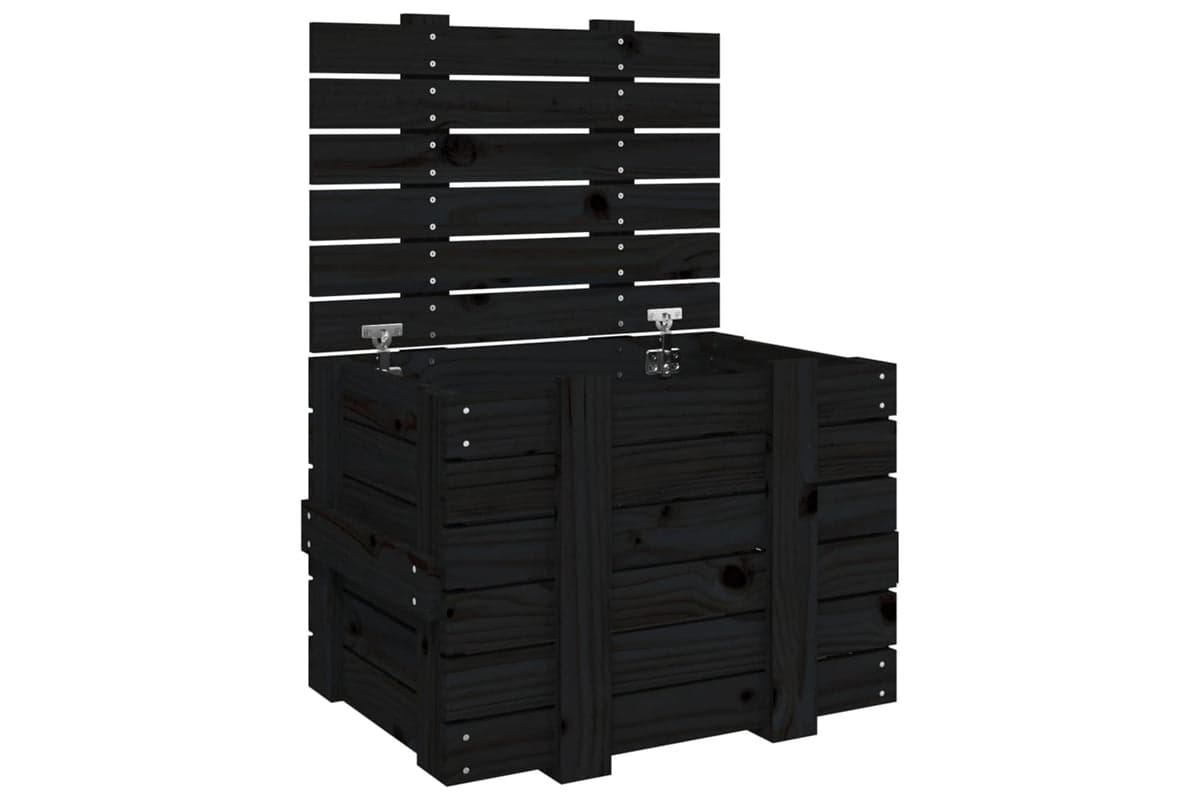 vidaXL 824997 Storage Box Black 58x40.5x42cm Solid Wood Pine