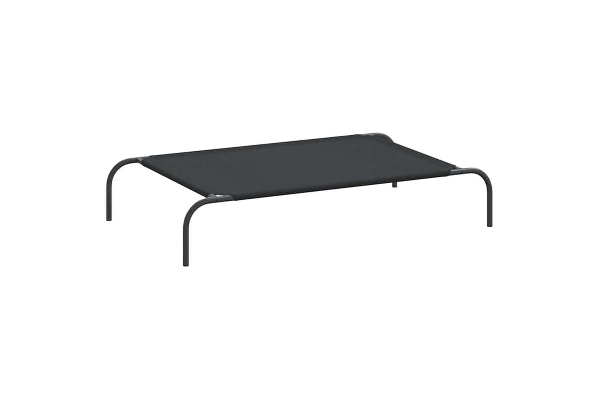 Elevated Dog Bed Black 110x65x20 Cm Oxford Fabric And Steel