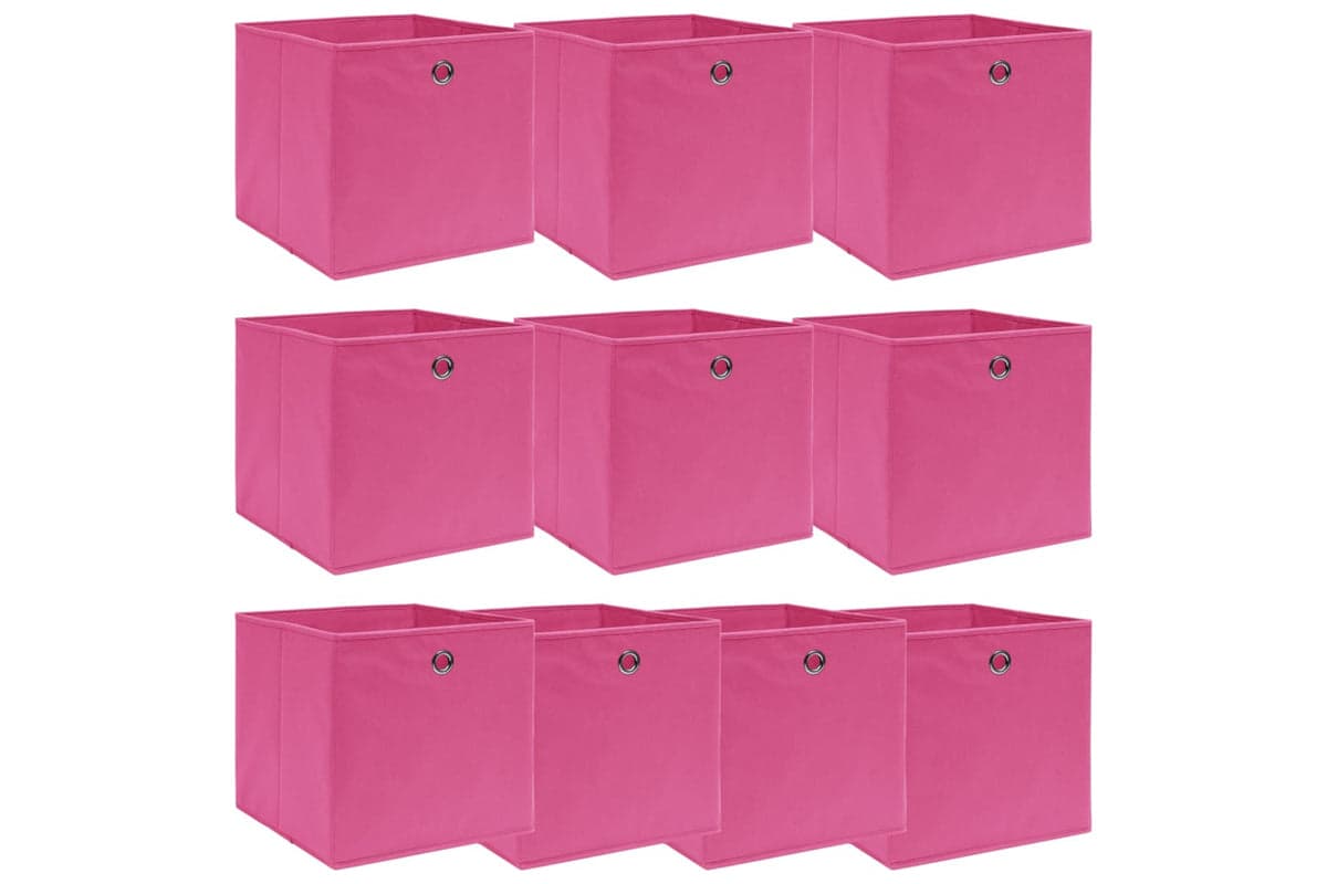Vidaxl 288347 Storage Boxes 10 Pcs Pink 32x32x32 Cm Fabric