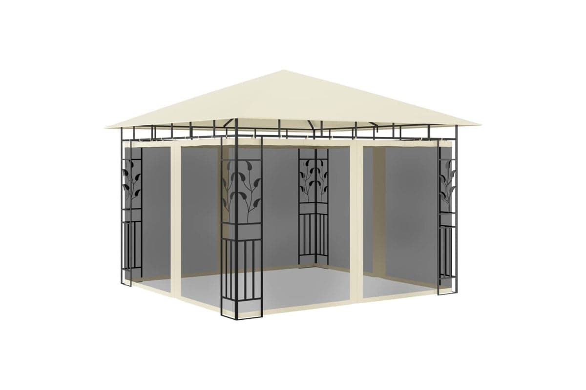 Vidaxl 47969 Gazebo With Mosquito Net 3x3x2.73 M Cream
