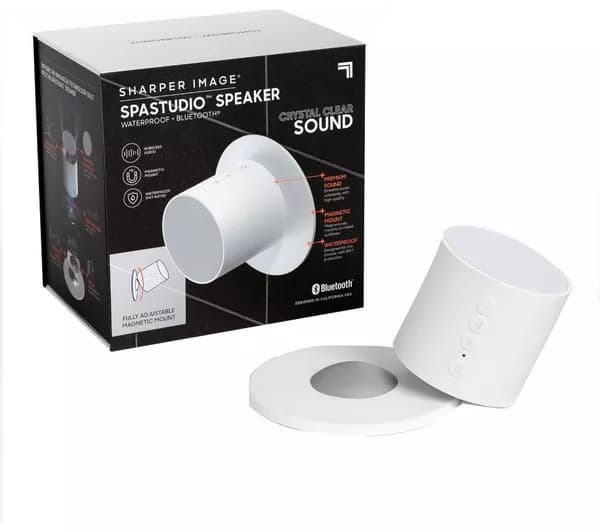 SHARPER IMAGE Shower Bluetooth Speaker with Magnetic Mount - White