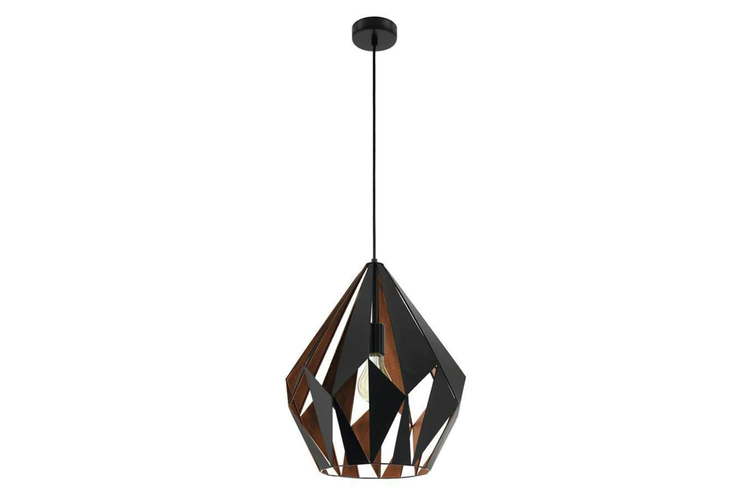 Eglo | Carlton Geometric Pendant Light | 150 x 38.5 cm | Black/Copper