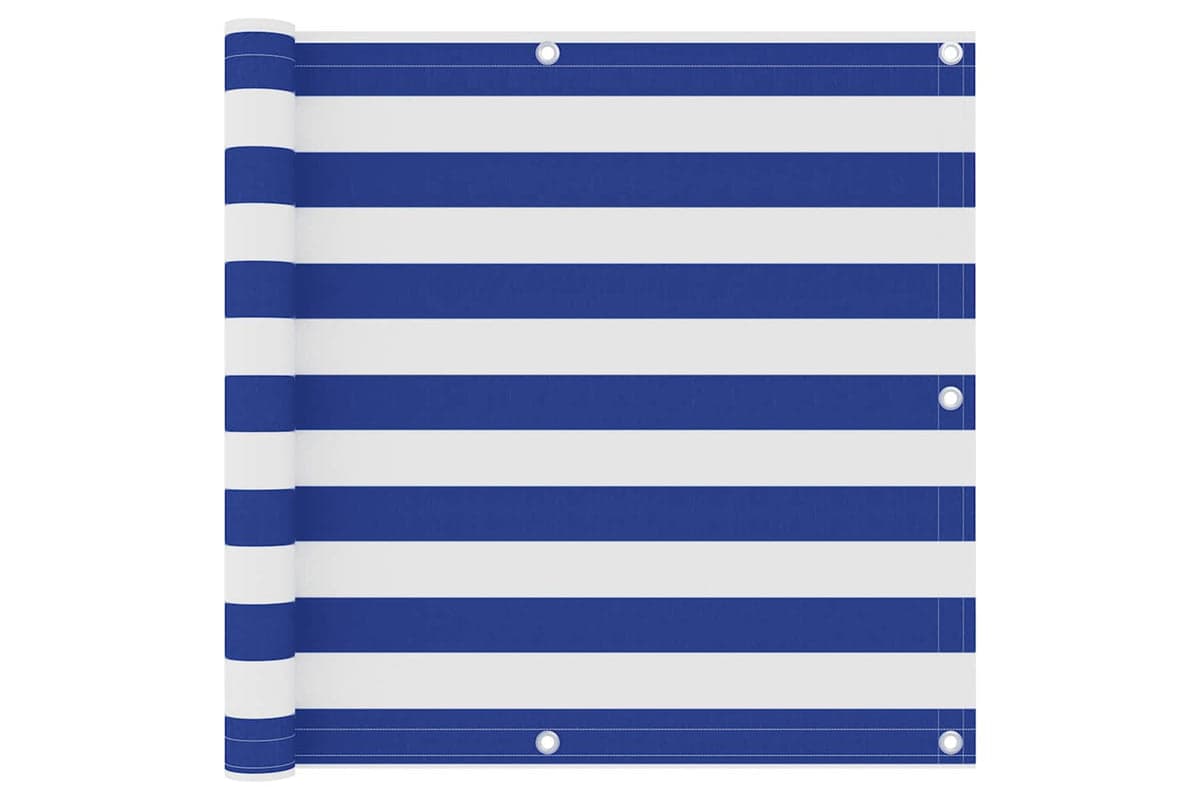 vidaXL 134918 Balcony Screen White And Blue 90x500cm Oxford Fabric
