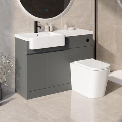 Bali 1100mm Grey Toilet and Sink Unit