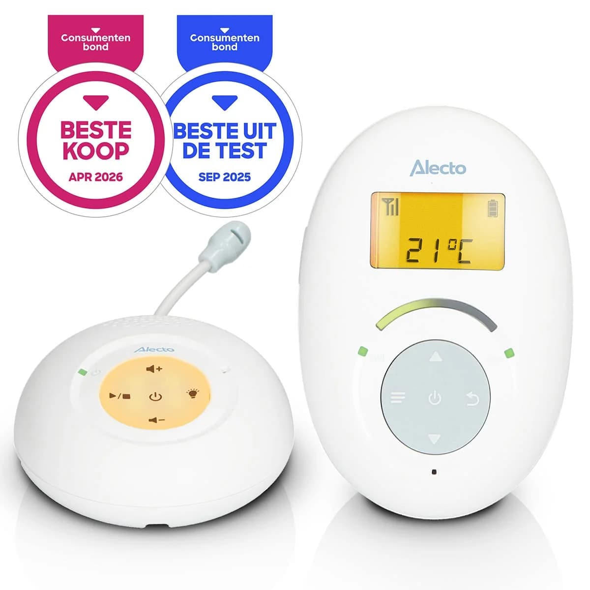 Alecto DBX120 Full Eco DECT Baby Monitor - White/Blue