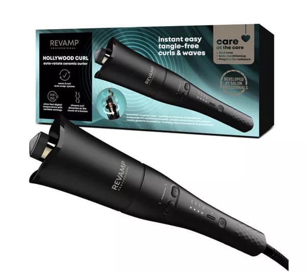 REVAMP Hollywood Curl Auto-Rotate Ceramic Curler - Black