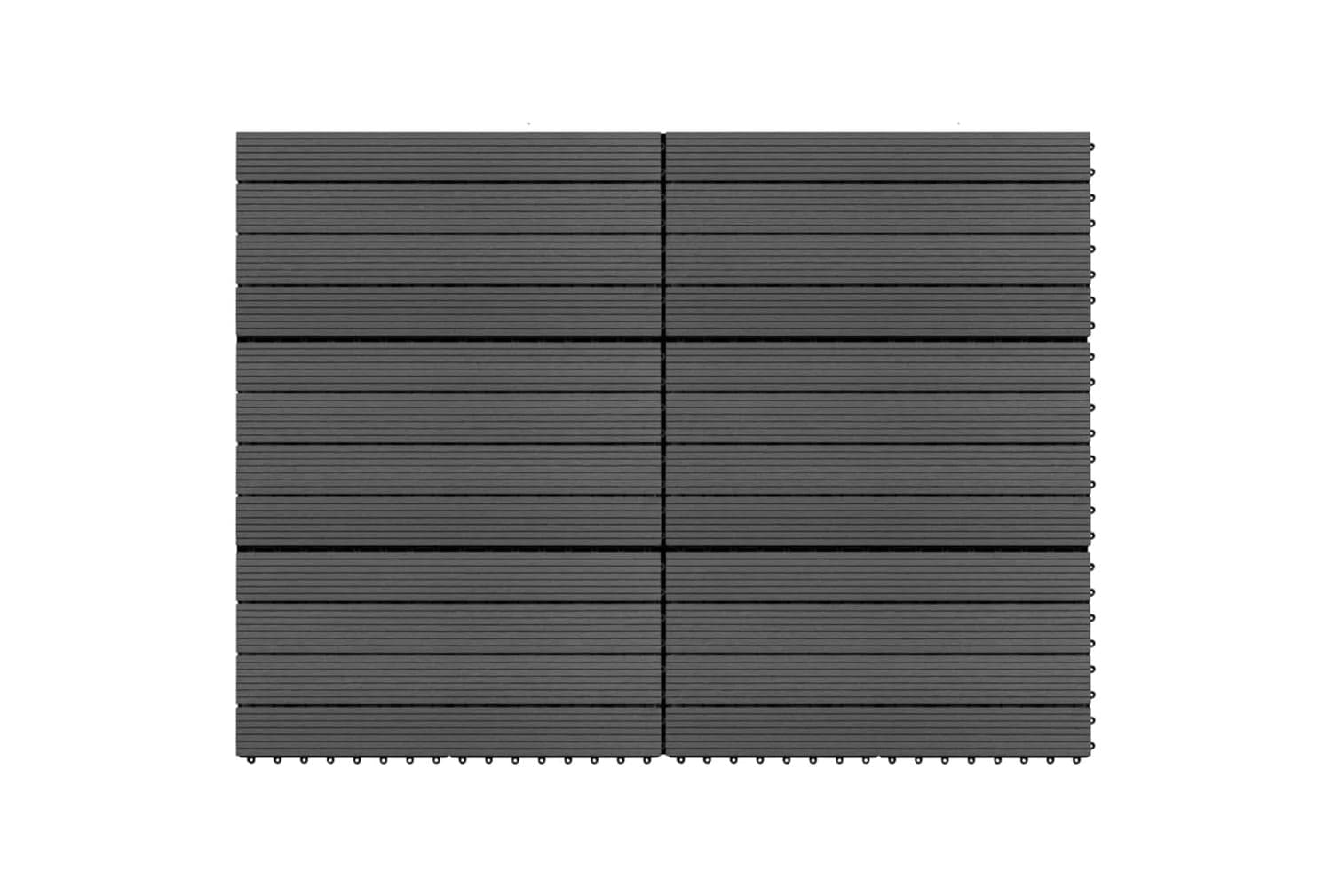 vidaXL 149029 Decking Tiles 6 Pcs Wpc 60x30cm 1.08 M2 Black
