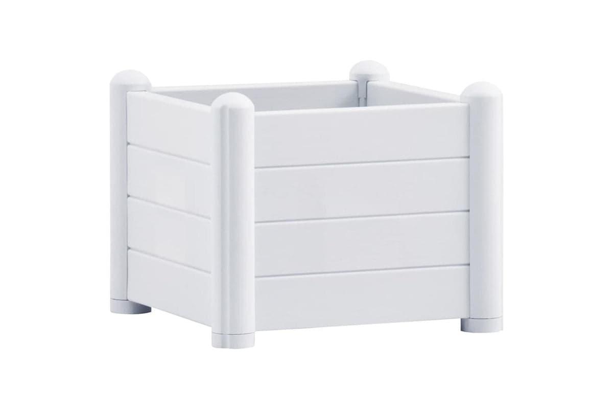 vidaXL 313971 Garden Raised Bed Pp White 43x43x35cm