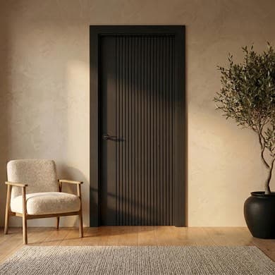 Internal Black Laminate Door - Pre-Finished - Stria - XL Joinery