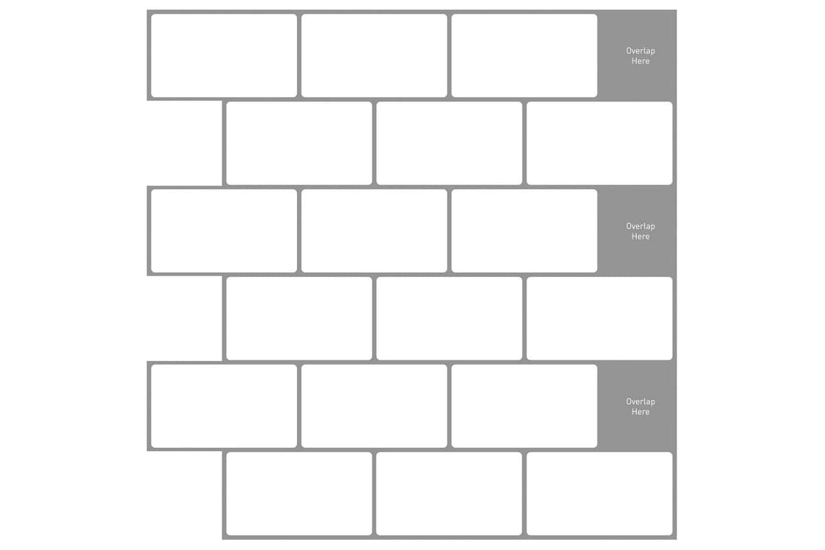 Vidaxl Subway Tile 50 Pcs White Grey 30 X 30 Cm Polyurethane And Pet