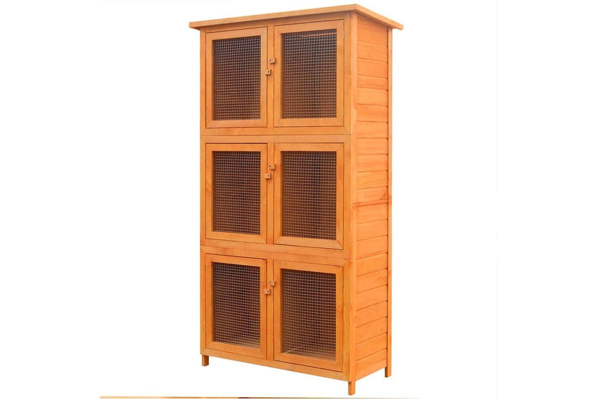 Vidaxl 170347 Animal Rabbit Cage 6 Rooms Wood