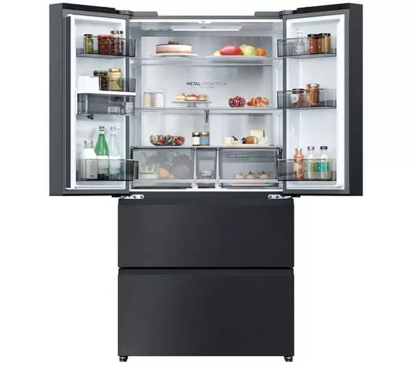 HAIER SpaceFit Series 5 HFKR5718DNGB American-Style Smart Fridge Freezer - Obsidian Black