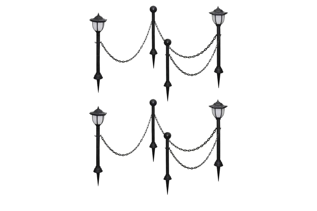 Vidaxl 277119 Solar Lights 4 Pcs With Chain Fence And Poles