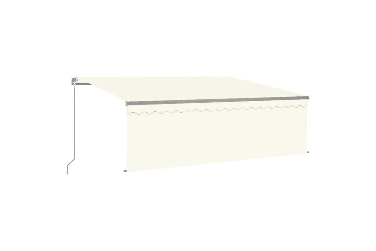 Vidaxl 3069422 Manual Retractable Awning With Blind&led 4x3m Cream
