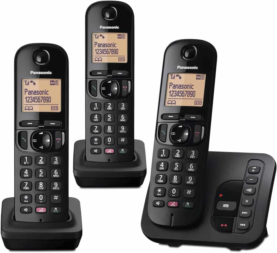 Panasonic Digital Cordless Landline Phone with Answering Machine | Triple Pack