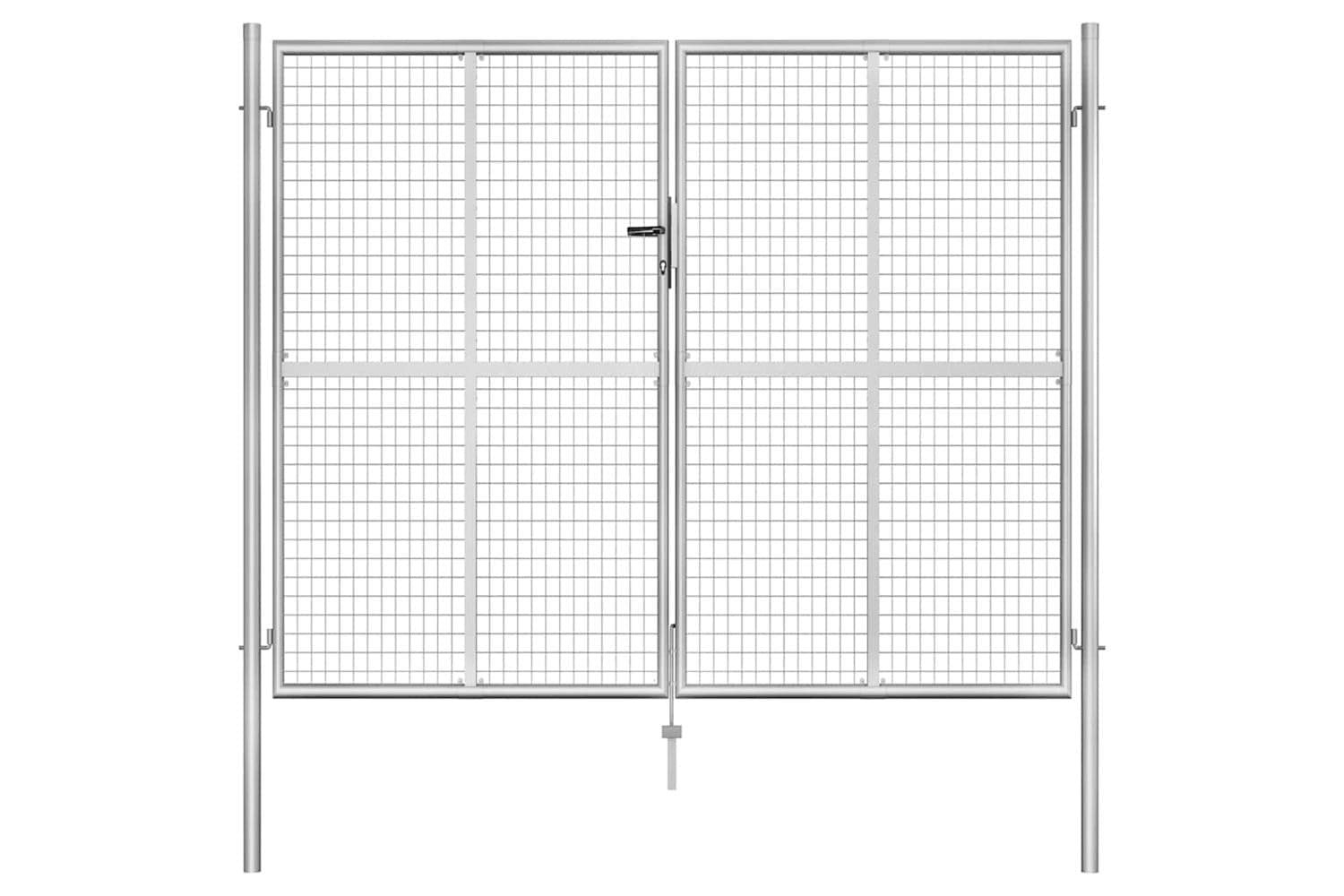 vidaXL 144766 Garden Gate Galvanised Steel 306x250cm Silver