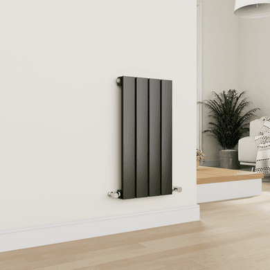 Eco Eleganza Midnight Black Horizontal Flat Designer Aluminium Radiator