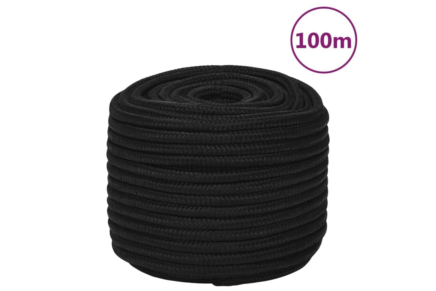 vidaXL 152832 Work Rope Black 14mm 100 M Polyester
