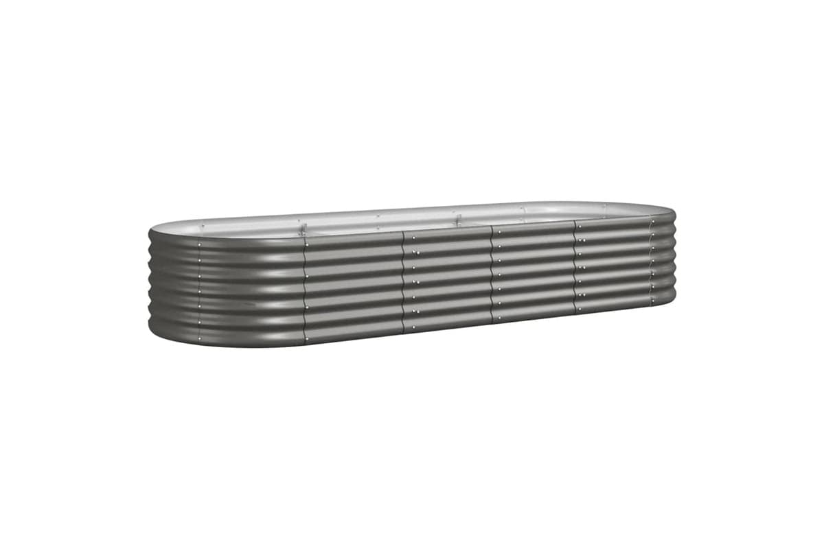 vidaXL 318919 Garden Raised Bed Powder-coated Steel 224x80x36cm Grey