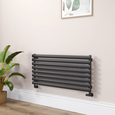 Sorrento Linea Midnight Black Oval Designer Radiator