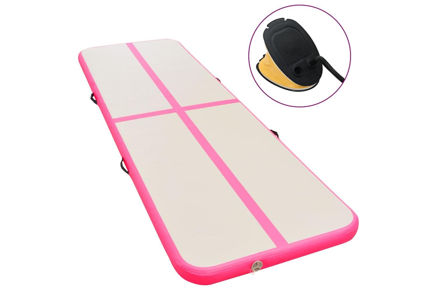 vidaXL 91927 Inflatable Gymnastics Mat With Pump 800x100x10cm Pvc Pink