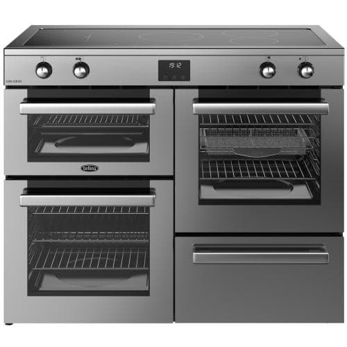 BELLING 110CM COOKCENTRE ELECTRIC RANGE COOKER WITH 5 ZONE INDUCTION HOB - STAINLESS STEEL